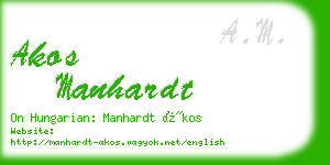 akos manhardt business card